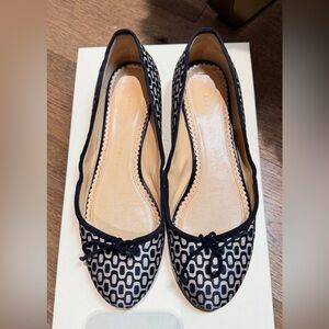 Charlotte Olympia Black and Cream Patterned Flats